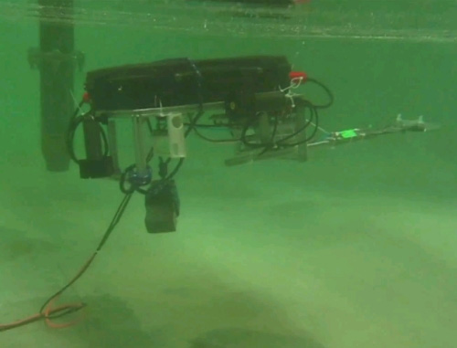 WSU Autonomous Underwater Vehicle equipped with robotic gripper
