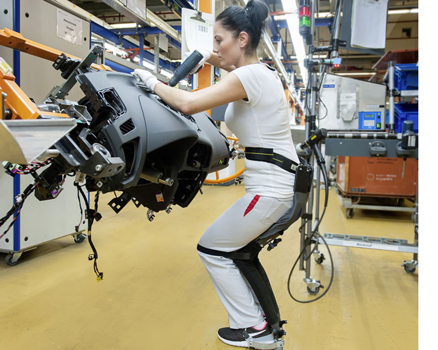 Woman working on robotic automation