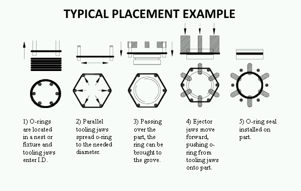 O-ring gripper typical placement example diagram